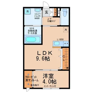 レジデンスパルファン【2階】の間取り