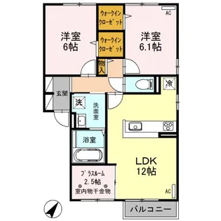 アクセル ウエスト【2階】の間取り