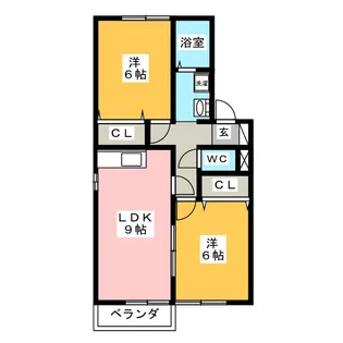 セゾンミストラル B【1階】の間取り