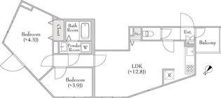 ルミークアン用賀【5階】の間取り