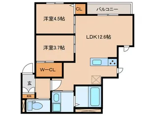 プレガーレ白木原駅前【3階】の間取り