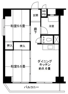 横浜六角橋共同ビル【6階】の間取り