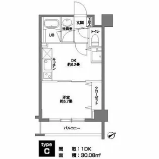 カスタリア浅草橋【8階】の間取り