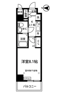 クロムフィット武蔵小杉II【7階】の間取り