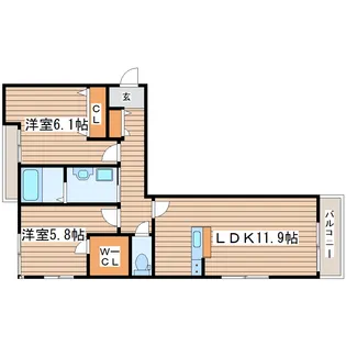 フランジュールII【1階】の間取り