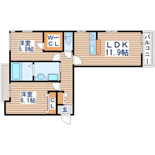 フランジュールII【1階】の間取り