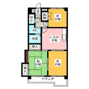 シャトーマスヒコ【6階】の間取り
