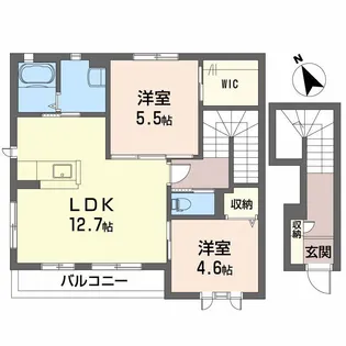 シャーメゾンゆう【2階】の間取り