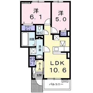 クロッシング・ヴィラージュIV【1階】の間取り