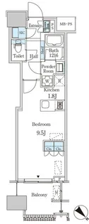 レガシス中目黒【8階】の間取り