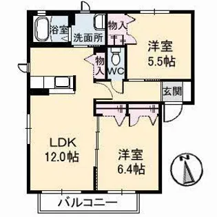 シャーメゾン津山 B棟【2階】の間取り