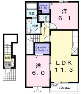 アルフォート藍住【2階】の間取り