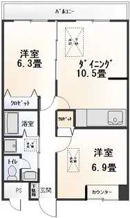 ヴァン・リュイール【2階】の間取り