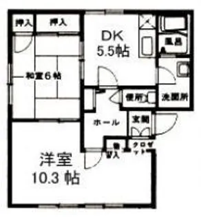 光ハウスA棟【2階】の間取り