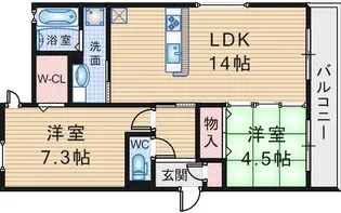 ラ メゾンド ボヌールB【2階】の間取り