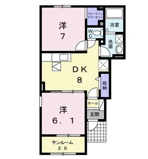 レガーロ弐番館【1階】の間取り