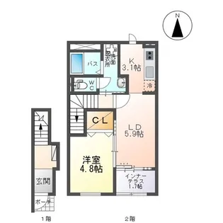 『メゾン・モナミII』【2階】の間取り