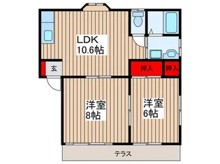 メゾン・メヌエット【1階】の間取り