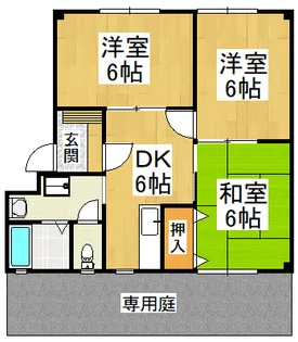 リバーサイド小車3号棟【1階】の間取り