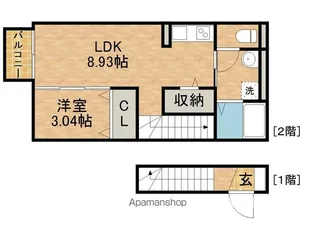 ウィット南西郷【2階】の間取り