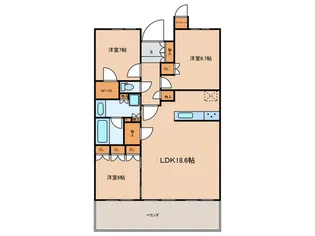 ディアエスタミオ西岡本【2階】の間取り