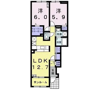 アルバーノ本今【1階】の間取り