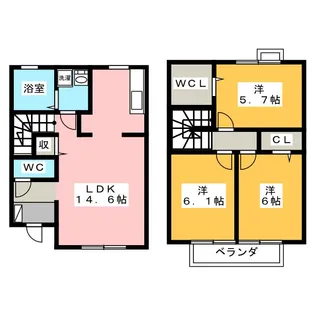 ベラール B棟【1階】の間取り