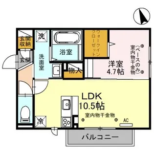 キューブ倉光【2階】の間取り