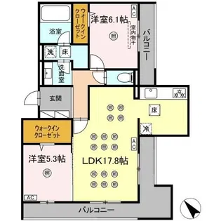 OrthoAxis浅生【1階】の間取り