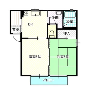 岡山県岡山市南区浜野3【アパート】の間取り