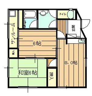 コーポ鳴和【1階】の間取り