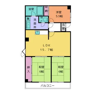 ジャルダン塩釜【3階】の間取り