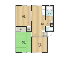オレンジコーポHAGI A棟【1階】の間取り