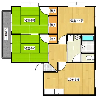 リーベ楢崎【1階】の間取り