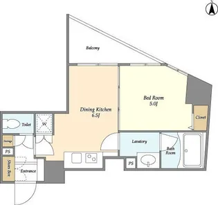 1DKの間取り画像