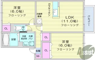 セジュールB【2階】の間取り