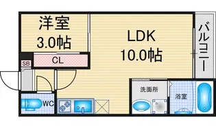 GRANDTIC MIZUKIRI【1階】の間取り