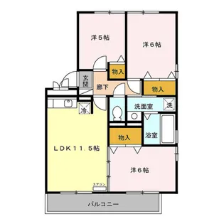リビングタウン横田新町 B【2階】の間取り