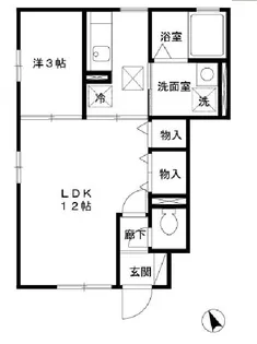 フォンティーヌ【1階】の間取り