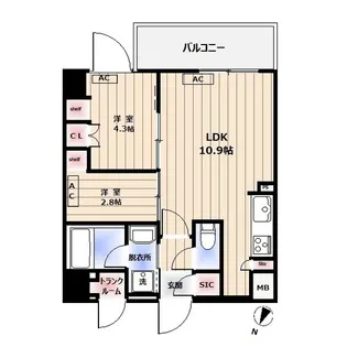 ルフォンプログレ中野坂上【3階】の間取り