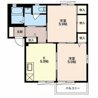 ヴェルドミールII【2階】の間取り