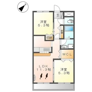 愛知県名古屋市守山区鼓が丘2【アパート】の間取り