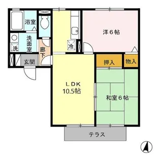 セジュール三日月 A棟【1階】の間取り