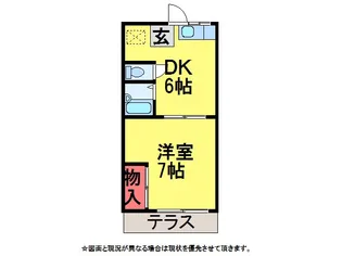 エステートピア美野里【1階】の間取り