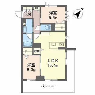 CLASSEUM連坊II【2階】の間取り