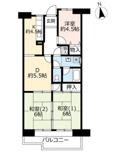 URさざなみプラザ第5【11階】の間取り