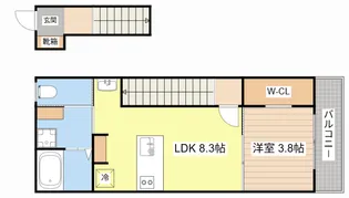 滋賀県近江八幡市八幡町【アパート】の間取り