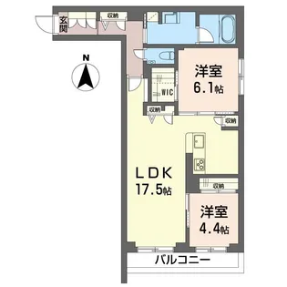 ウィステリア北砂仙台堀川公園【2階】の間取り