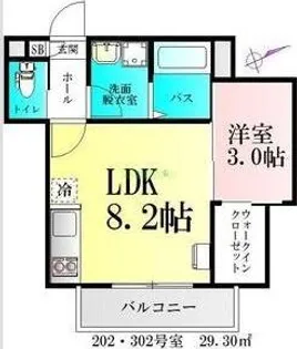 シャイニングパレス宮城野原【1階】の間取り