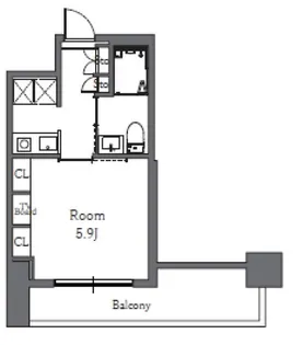 Totsu Residence Shiba 東通レジデンス芝【7階】の間取り